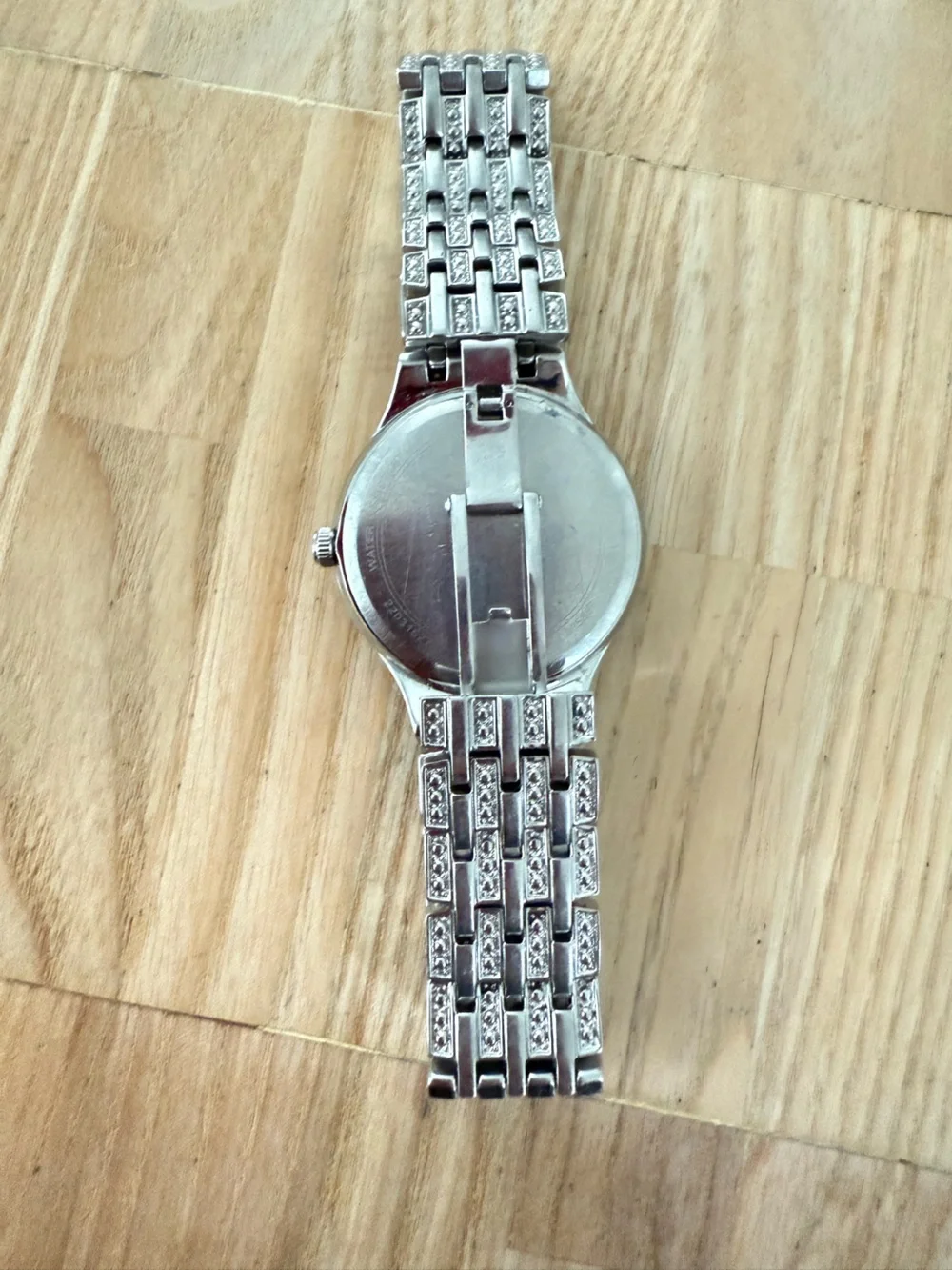 Bulova ladies silver tone crystal pave phantom watch NEW BATTERY